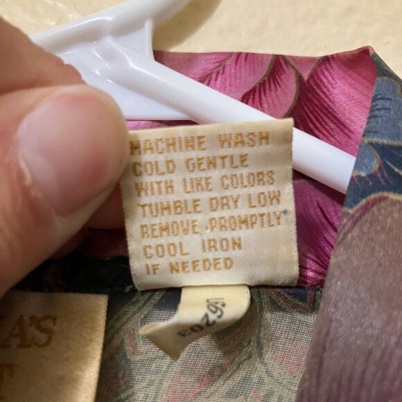 Vintage Victorias Secret Gold Label Rose Pattern Semi-Sheer Kimono Robe One Size - Picture 5 of 5